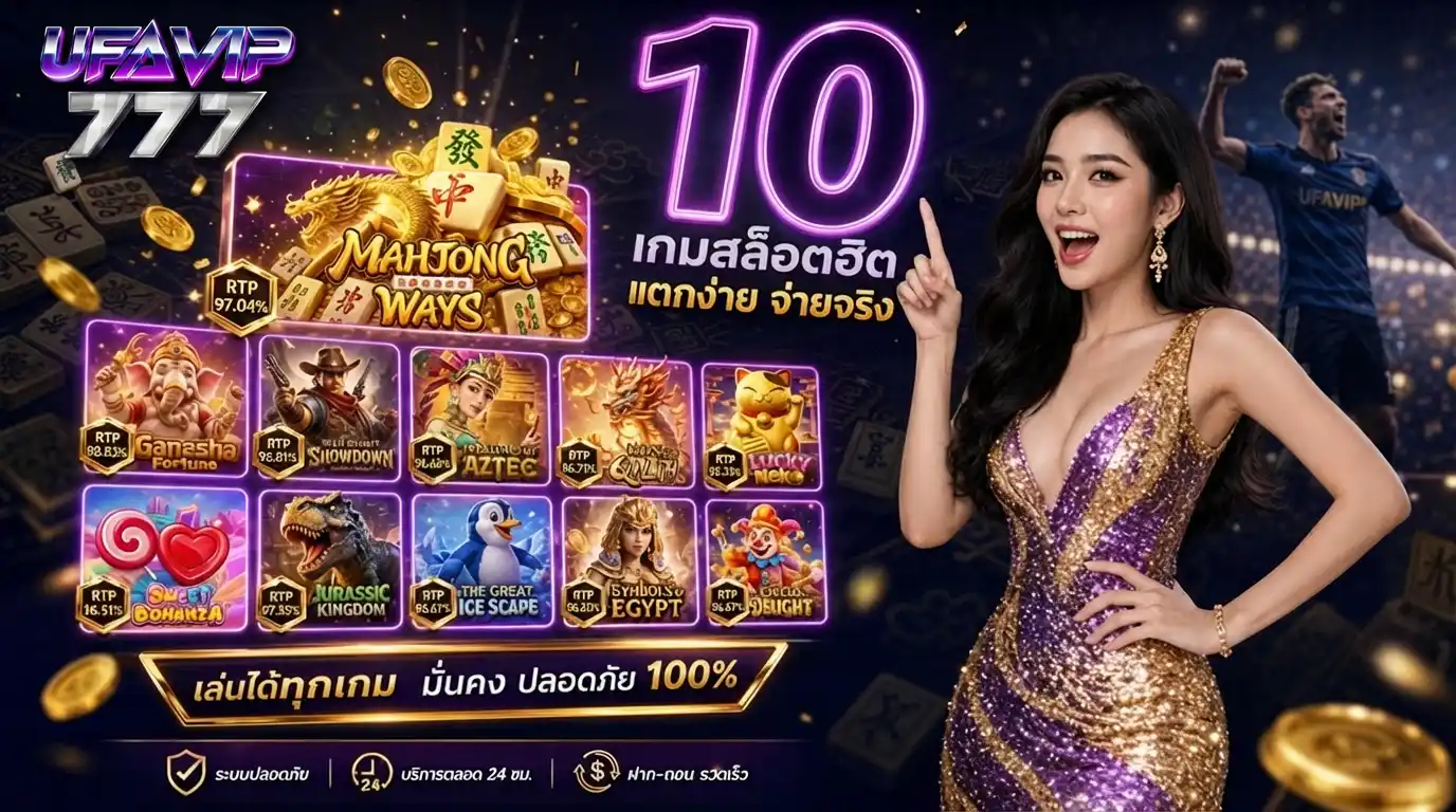 10 เกมสล็อตแตกบ่อย UFAVIP777 RTP สูง